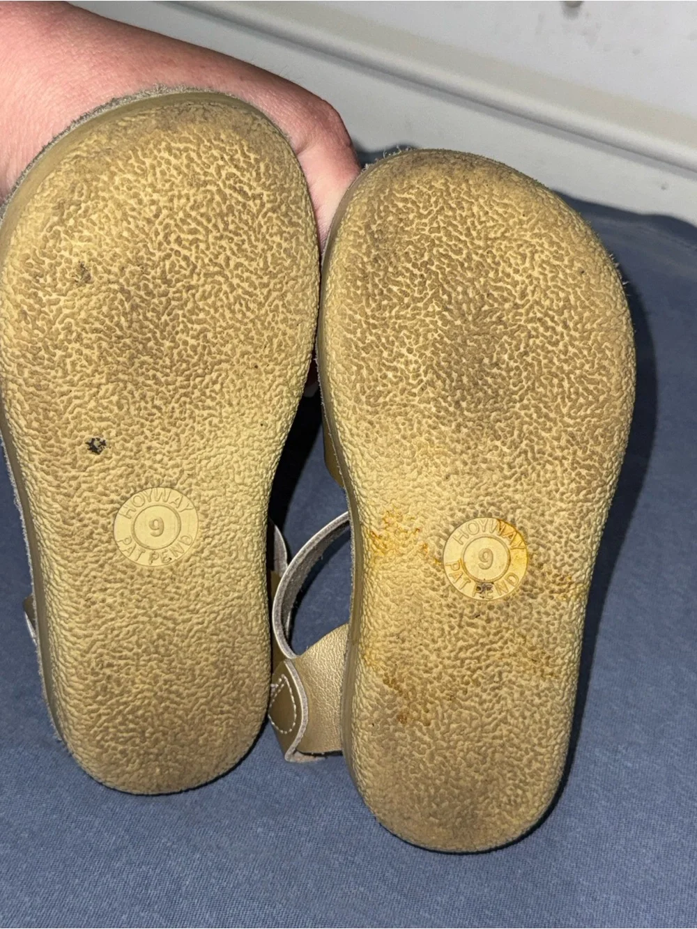 Salt Water Sandals by Hoy Girls Gold Metallic Buckle Sandals